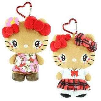 Sanrio Hello Kitty Heisei KOGYARU (Kogal) Series Mascot Pouch with Carabiner Uniform Version (15 x 9 cm)