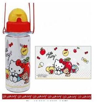 Sanrio Hello Kitty Straw & Strap Water Bottle 350ml 350ml RED