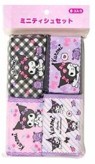 Sanrio Kuromi Mini Pocket Tissue (Set of 8 packs) Set of 8 packs / 16 sheets per pack / Packing: 10 x 1.2 x 6cm