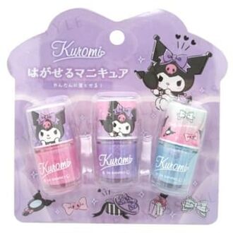 Sanrio Kuromi Peelable Nail Polish Set 3 pcs