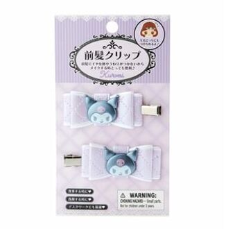 Sanrio Kuromi Quilt Ribbon Hair Clip (Set of 2) 6 x 2.5cm