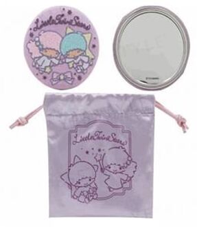 Sanrio Little Twin Stars Embroidery Mirror Set 1 pc PURPLE