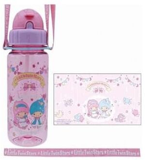 Sanrio Little Twin Stars Straw & Strap Water Bottle 350ml 350ml PINK