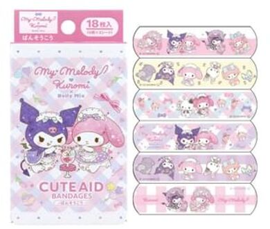 Sanrio My Melody & Kuromi Bandage (DollyMix) (18 Pieces) 72×19mm