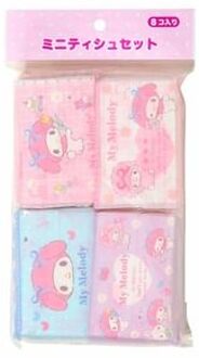 Sanrio My Melody Mini Pocket Tissue (Set of 8 packs) Set of 8 packs / 16 sheets per pack / Packing: 10 x 1.2 x 6cm