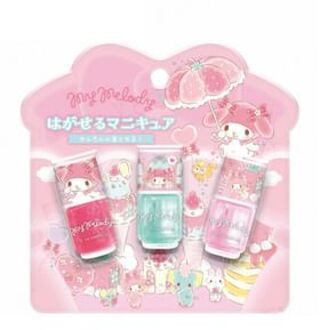 Sanrio My Melody Peelable Nail Polish Set 3 pcs