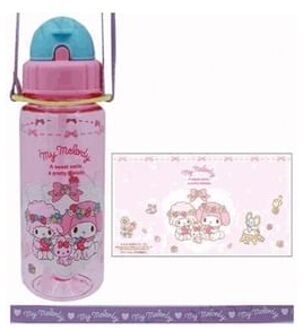 Sanrio My Melody Straw & Strap Water Bottle 350ml 350ml PINK