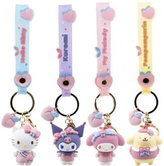 Sanrio Peach Series Keychain with Hand Strap Hello Kitty and Friends Display (12)