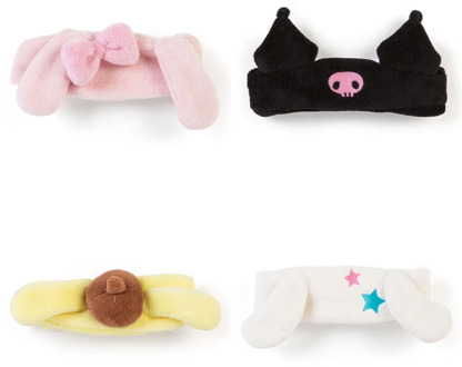 Sanrio Plush Hairband Toy Kuromi My Melody Cinnamoroll Pudding Dogsoft Plush Headband for Girls Face Washing Clean Makeup Tool