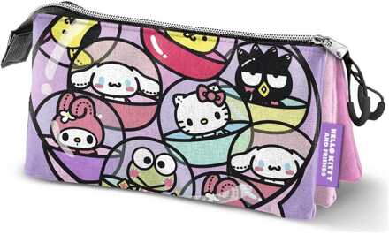 Sanrio Triple Pencil case Hello Kitty Gashapon Pink