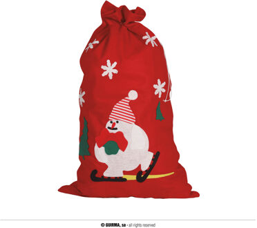 Santa Claus Snowman Cadeauzak Rood - Zalm