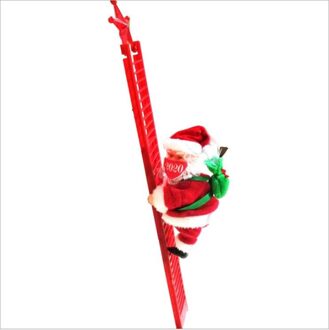 Santa Dragen Gezichtsmasker Klimmen Ladder Elektrische Kerstman Klimtouw Ladder Decoratie Kerst Super Klimmen Ladder rood-single ladder