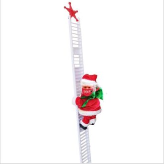 Santa Dragen Gezichtsmasker Klimmen Ladder Elektrische Kerstman Klimtouw Ladder Decoratie Kerst Super Klimmen Ladder wit-single ladder
