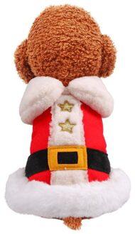Santa Huisdier Kostuum Kleding Voor Kleine Honden Winter Warme Kerst Ster Feestelijke Katoenen Jas Jassen Puppy Outfit Dress Up Kostuum Xl