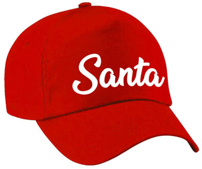 Santa Kerst verkleed petje - baseballcap - rood - voor jongens en meisjes - kerstkleding