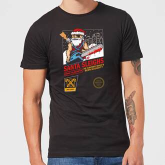 Santa Sleighs - Black T-Shirt - 5XL