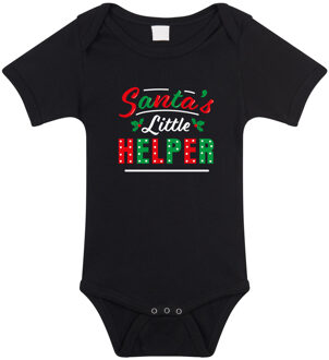 Santas little helper / Het hulpje van de Kerstman Kerst rompertje zwart voor babys 68 (4-6 maanden)
