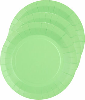 Santex 10x stuks feest bordjes mintgroen - karton - 22 cm - rond