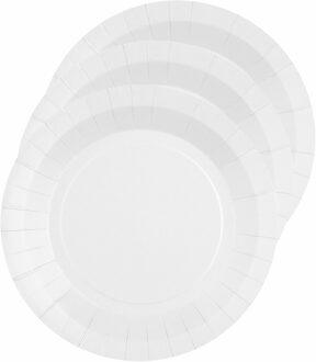 Santex 10x stuks feest bordjes wit - karton - 22 cm - rond