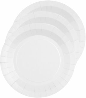 Santex 20x Stuks feest gebaksbordjes wit - karton - 17 cm - rond