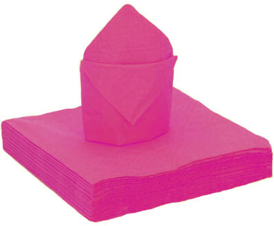 Santex 25x stuks feest servetten fuchsia roze - 40 x 40 cm - papier