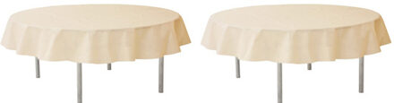 Santex 2x Ivoorwitte ronde tafelkleden/tafellakens 240 cm stof - Ronde tafelkleden Opaque Ivory white - Ivoorwitte tafeldecoraties - Ivoorwit thema