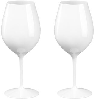 Santex 2x Witte of rode wijn wijnglazen 51 cl/510 ml van onbreekbaar / herbruikbaar wit kunststof - Wijnen wijnliefhebbers drinkglazen - Wijn drinken