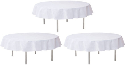 Santex 3x Bruiloft witte ronde tafelkleden/tafellakens 240 cm non woven polypropyleen