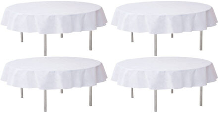 Santex 4x Bruiloft witte ronde tafelkleden/tafellakens 240 cm non woven polypropyleen