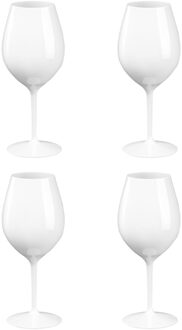 Santex 4x Witte of rode wijn wijnglazen 51 cl/510 ml van onbreekbaar wit kunststof
