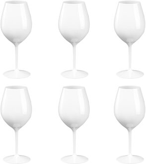 Santex 6x Witte of rode wijn wijnglazen 51 cl/510 ml van onbreekbaar wit kunststof
