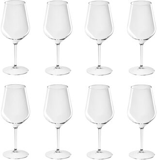 Santex 8x Witte of rode wijn wijnglazen 47 cl/470 ml van onbreekbaar kunststof - Wijnen wijnliefhebbers drinkglazen - Wijn drinken – herbruikbare glazen