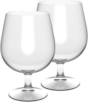 Santex Bierglas - 10x - sier bierglas op voet - transparant - 520 ml - onbreekbaar kunststof