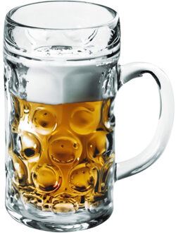 Santex Bierpullen/bierglazen - 1x - 1.3 liter/130 cl/1300 ml - onbreekbaar kunststof Transparant