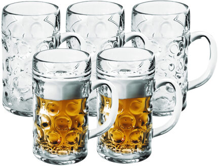 Santex Bierpullen/bierglazen halve liter/50 cl/500 ml - 20x - onbreekbaar kunststof