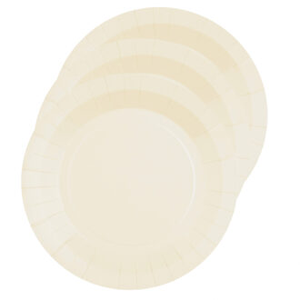 Santex Bordjes karton - 10x - rond - creme wit - 22 cm - feestbordjes