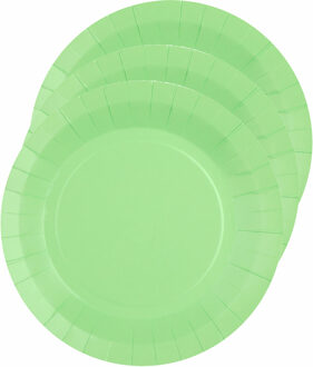 Santex Bordjes karton - 10x - rond - mintgroen - 22 cm - feestbordjes
