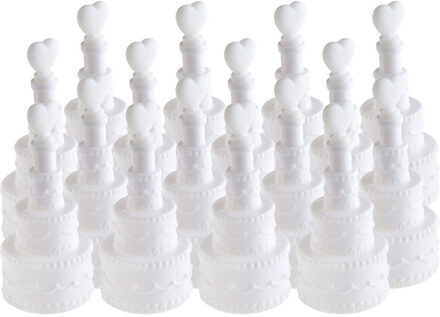 Santex Bruiloft bellenblaas - taart met hartje - 24x stuks - 7,5 cm - Bellenblazen - Trouwerij/huwelijk