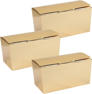 Santex Cadeaudoosje/bonbondoosje - 7 x 3 cm - Bruiloft bedankje - 100x stuks - goud - 50 gram