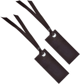 Santex Cadeaulabels met lintje - set 24x stuks - zwart - 3 x 7 cm - naam tags