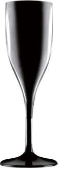 Santex Champagne/prosecco flutes glazen zwart 150 ml van onbreekbaar kunststof
