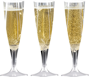 Santex Champagneglazen - 10x stuks - kunststof - 140 ml - transparant - herbruikbaar