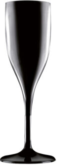 Santex Champagneglazen/prosecco flutes zwart 150 ml van onbreekbaar kunststof - Champagneglazen