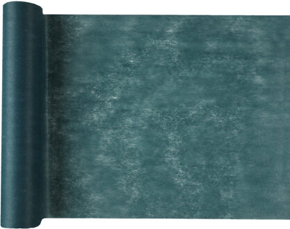 Santex Decoratie stof/tafelloper - blauw/groen - 10 mtr x 30 cm - polyester - kerstversiering