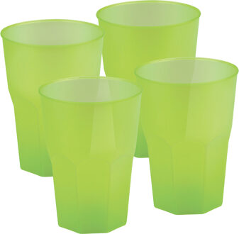 Santex Drinkglazen frosted - groen - 24x - 300 ml - onbreekbaar kunststof - Feest/cocktailbekers