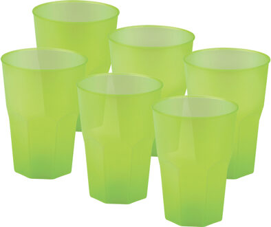 Santex Drinkglazen frosted - groen - 36x - 300 ml - onbreekbaar kunststof - Feest/cocktailbekers