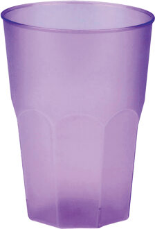 Santex Drinkglazen frosted - lila paars - 6x - 420 ml - onbreekbaar kunststof - Feest/cocktailbekers