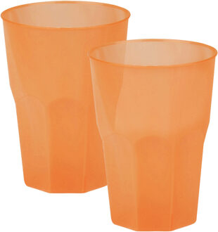 Santex Drinkglazen frosted - oranje - 12x - 300 ml - onbreekbaar kunststof - Feest/cocktailbekers