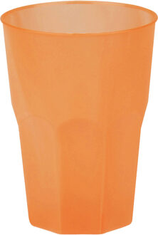 Santex Drinkglazen frosted - oranje - 6x - 420 ml - onbreekbaar kunststof - Feest/cocktailbekers