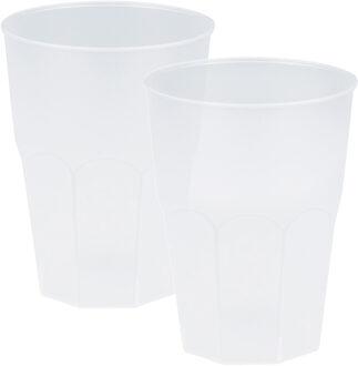 Santex drinkglazen frosted - transparant - 12x - 420 ml - onbreekbaar kunststof - Cocktailglazen - Drinkglazen